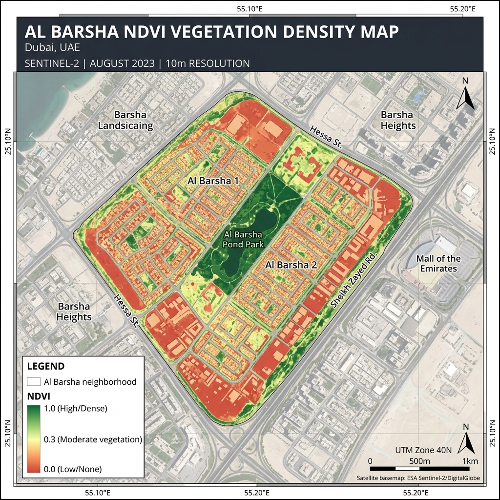 Detailed vegetation coverage map preview