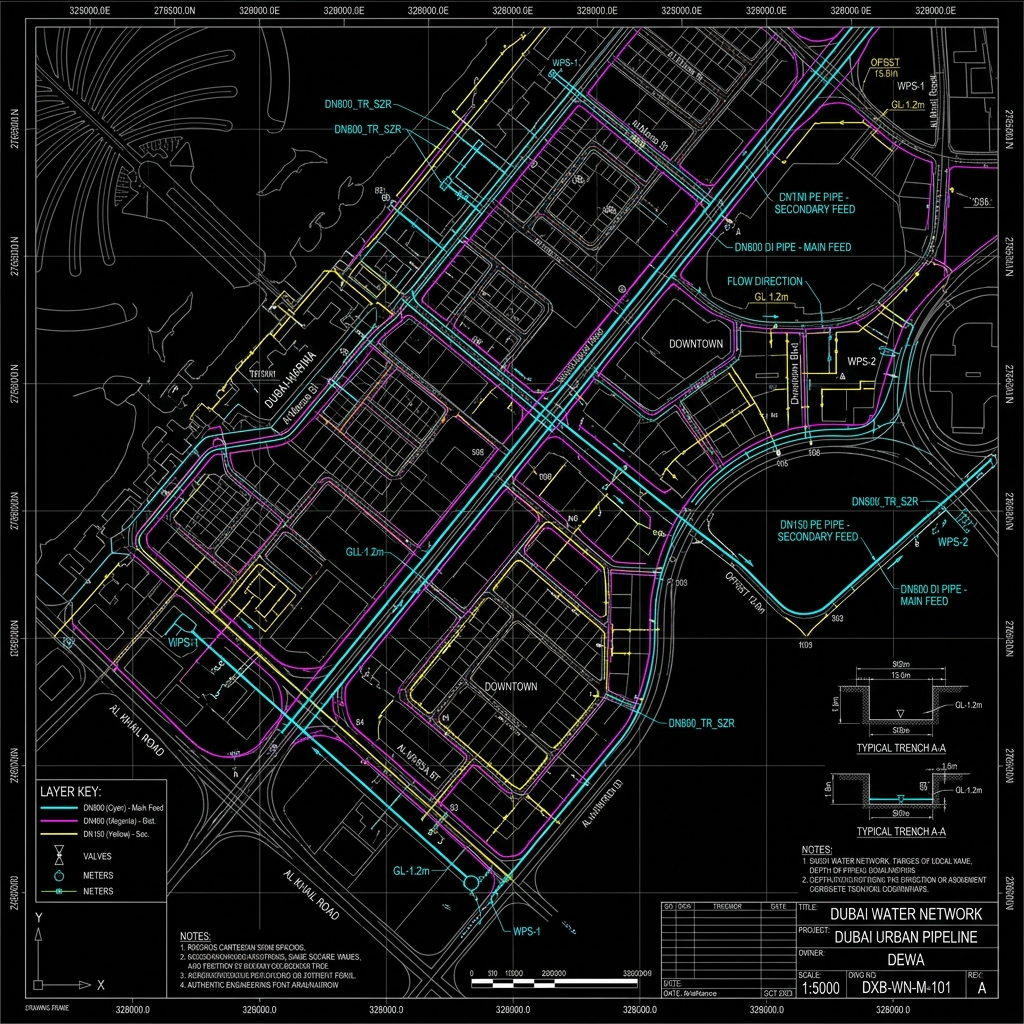 Irrigation network detailed preview